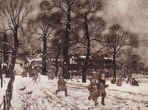 Winter in Kensington Gardens from Peter Pan in Kensington Gardens by J.M. Barrie, 1906 by Arthur Rackham