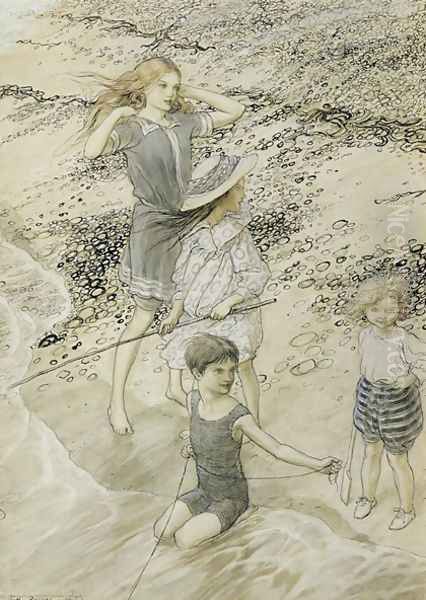 Four Children at the Seashore, 1910 - view 1