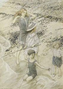 Four Children at the Seashore, 1910 by Arthur Rackham