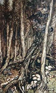 Gnomes, illustration from the book Undine by Baron Friedrich de la Motte Fouque 1777-1843 1909 by Arthur Rackham