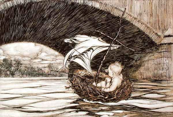 He Passed Under the Bridge and Came Within Full Sight of the Delectable Gardens, illustration for Peter Pan in Kensington Gardens by J.M. Barrie 1860-1937 1906 - view 1