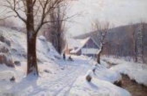 Tobogganing On Asunny Winter""""s Day Tobogganing On Asunny Winter""""s Day
