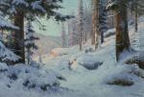 Verschneite Waldlandschaft - view 1
