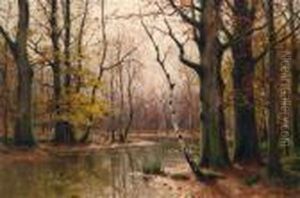 Herbstliche Flusslandschaft by Walter Moras