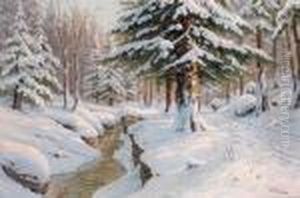 Verschneite Waldlandschaft by Walter Moras