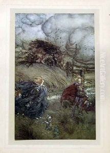 And now they meet in grove or green... by Arthur Rackham