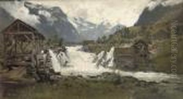 Watermill In An Alpine Landscape - view 1