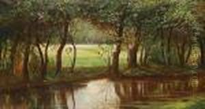 Trees By A Brooked by Walter Moras