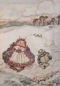 The Crab and his Mother, illustration from Aesops Fables, published by Heinemann, 1912 by Arthur Rackham