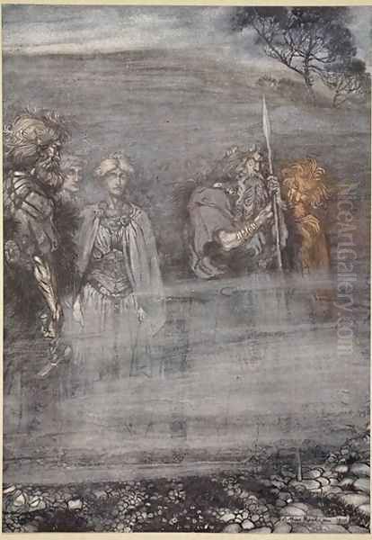 The Gods grow wan and aged at the loss of Freia, illustration from The Rhinegold and the Valkyrie, 1910 - view 1