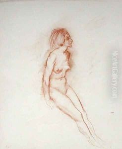 Nude, head uplifted, 1921 by Arthur Rackham