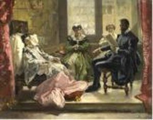 Il Tasso Legge La Gerusalemme Liberata A Eleonora D'este by Domenico Morelli