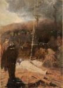 Studio Per L' "imbalsamazione Di Cristo" by Domenico Morelli