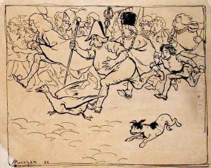 Till Battlefield Swarms like a Fair, illustration from The Ingoldsby Legends, or Mirth and Marvels, by Thomas Ingoldsby Esquire, published 1898 by Arthur Rackham