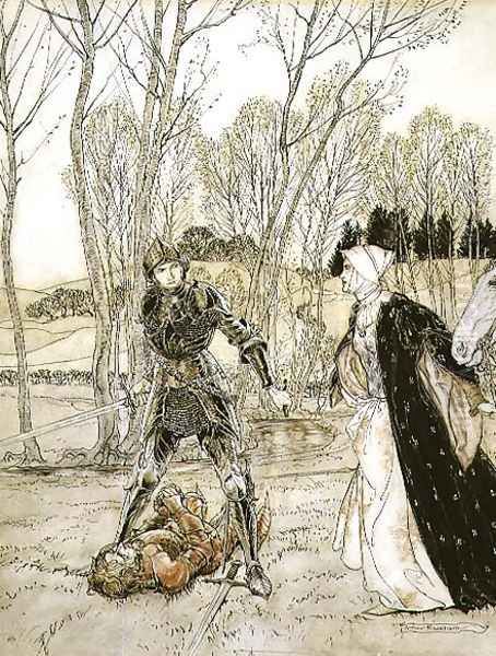 How Beaumains defeated the Red Knight, and always the damosel spake many foul words unto him - view 1