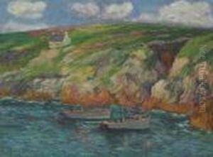 Barques De Peche Pres De La Cote Bretonne by Henri Moret
