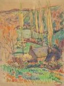 Paysage Pres Des Peupliers by Henri Moret