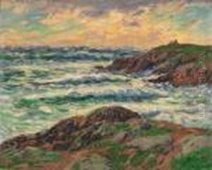 Cote Du Finistere, Gros Temps by Henri Moret
