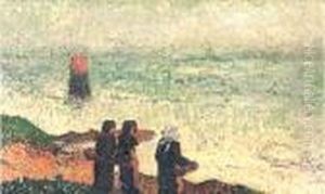 Bretonnes En Bord De Mer. by Henri Moret