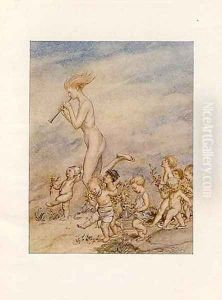 Now that May's call musters files of baby hands by Arthur Rackham