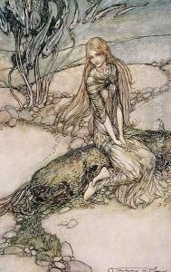 Undine, illustration from the book by Baron Friedrich de la Motte Fouque 1777-1843 1909 Undine, illustration from the book by Baron Friedrich de la Motte Fouque 1777-1843 1909