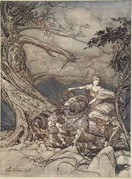 Fricka approaches in anger, illustration from The Rhinegold and the Valkyrie, 1910 - view 1