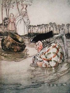 The Two Pots, illustration from Aesops Fables, published by Heinemann, 1912 by Arthur Rackham