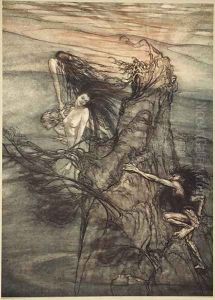 Mock away Mock The Nibelung makes for your toy!, illustration from The Rhinegold and the Valkyrie, 1910 Mock away Mock The Nibelung makes for your toy!, illustration from The Rhinegold and the Valkyrie, 1910