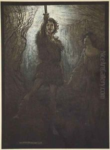 Siegmund the Walsung thou does see! As bride gift he brings thee his sword, illustration from The Rhinegold and the Valkyrie, 1910 Siegmund the Walsung thou does see! As bride gift he brings thee his sword, illustration from The Rhinegold and the Valkyrie, 1910