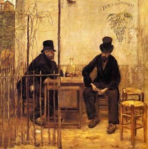 The The Absinthe Drinkers Aka Les Buveurs D Absin by Jean-Francois Raffaelli