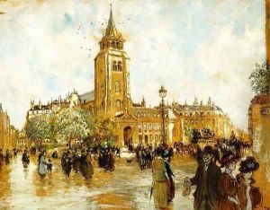 Place Saint Germain Des Pres by Jean-Francois Raffaelli