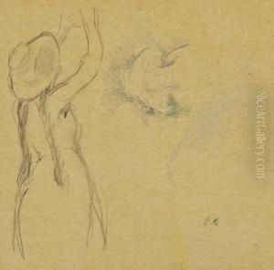 Etudes Pour "le Cerisier" Et Portrait De Femme Avec Le Cachet De L'atelier 'b.m'