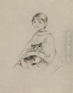 Fillette Au Chat (julie Manet) by Berthe Morisot