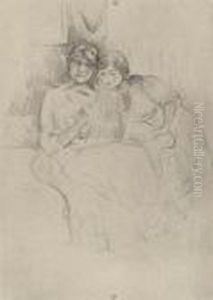 Berthe Morisot Dessinant by Berthe Morisot