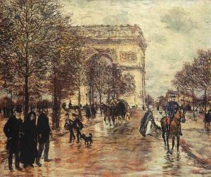 The Champs Elysees The Arc De Triompne by Jean-Francois Raffaelli