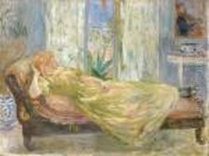 Sur La Chaise Longue by Berthe Morisot