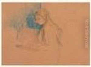 Etude Pour Jeune Fille Dessinant by Berthe Morisot