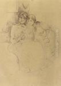 Jeune Fille Au Chat; And Le Lecon De Dessin by Berthe Morisot