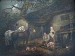 Feeding The Pigs by George Morland
