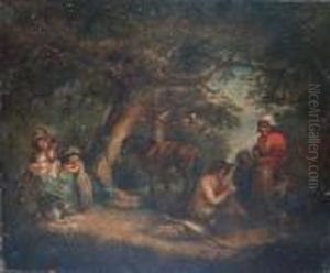 Countryfolk Resting In A Wood