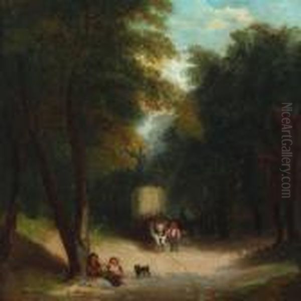 Forrest Scenery With Persons - view 1