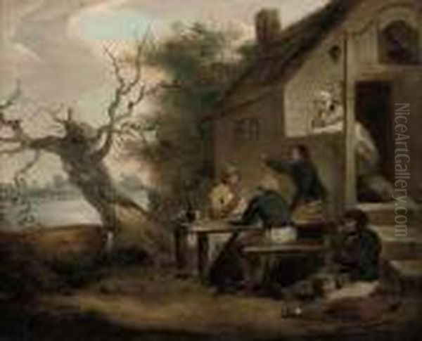 Sailors Conversing Outside An Inn, A River Beyond - view 1