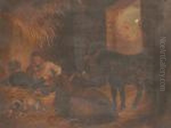 Figures In A Barn - view 1