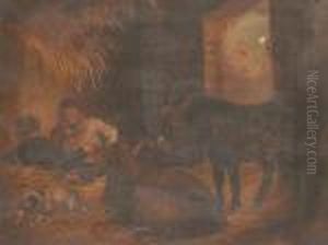Figures In A Barn by George Morland