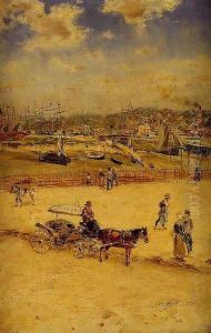 The Beach At Trouville by Jean-Francois Raffaelli