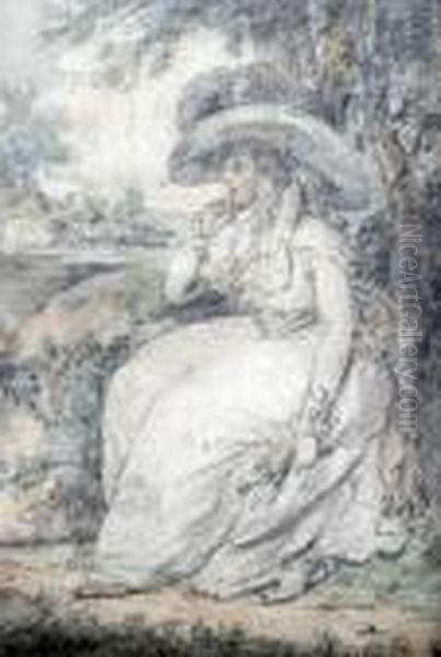 Lady Seated In A Landscape - view 1