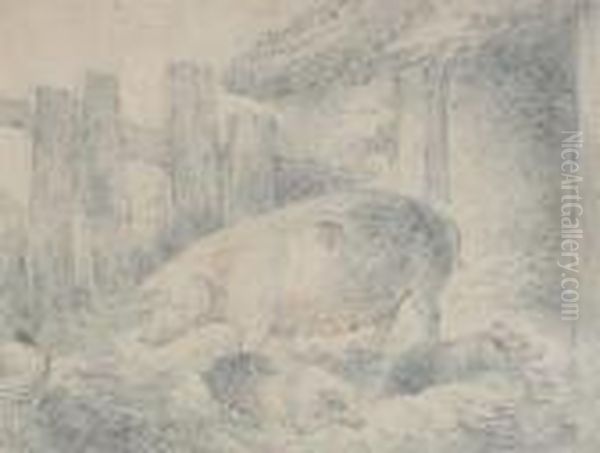A Sow And Two Piglets - view 1