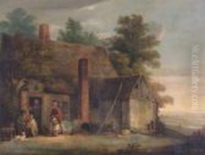 Travellers Outside The Bell Inn by George Morland