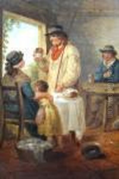 Figures In A Cottage Interior - view 1