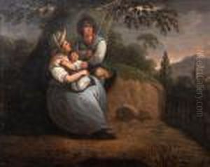 A Family Sheltering From A Thunderstorm